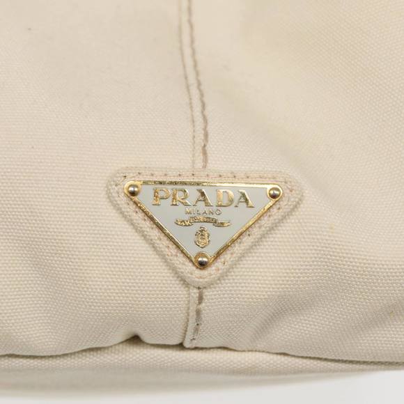 PRADA Canapa GM Hand Bag Canvas White Auth ep4930 - Picture 15 of 16